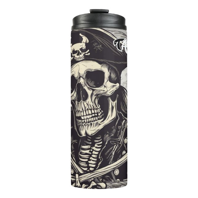 Pirate Skeleton Thermal Tumbler (Front)