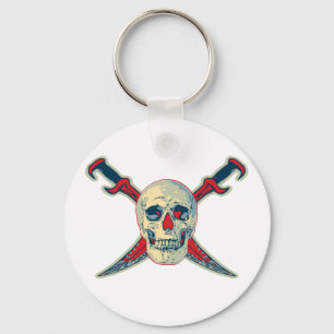 Pirate (Skull) - 2.25" Basic Button Keychain Key Ring