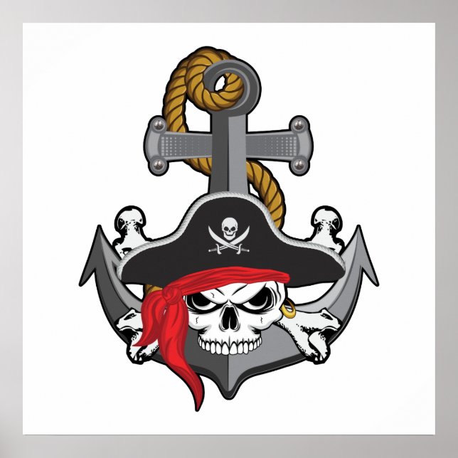 Pirate Skull Anchor Poster (Front)