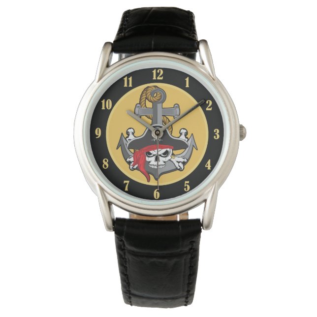 Pirate Skull Anchor Watch (Front)