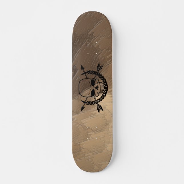 Pirate Skull and Arrow Ccrossbones Skateboard (Front)