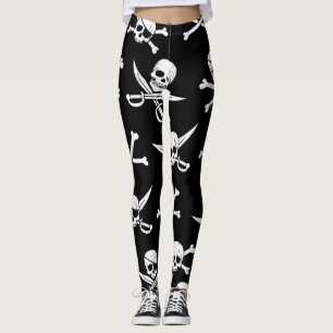 PIRATE SKULL AND BONES LEGGINGS
