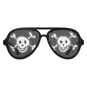 Pirate skull and bones party shades