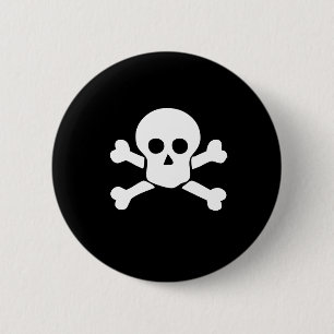 Pirate Skull and Cross bones button