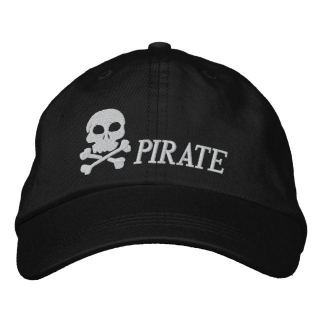 Pirate skull and cross bones embroidered hat (Front)
