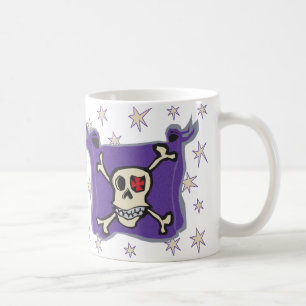 Pirate: Skull and Cross Bones Flag with Stars Coffee Mug