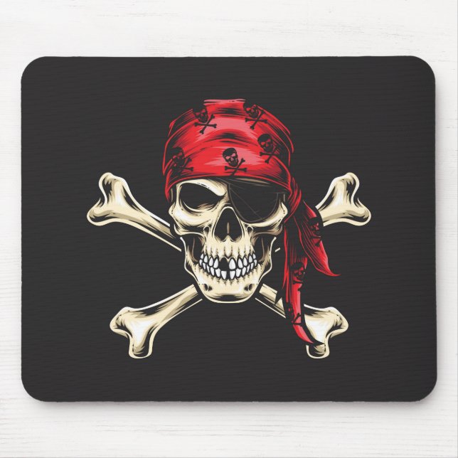 Pirate Skull and Cross Bones Mouse Pad (Front)