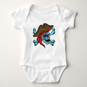 Pirate Skull and Crossbones Baby Bodysuit