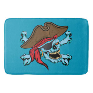 Pirate Skull and Crossbones Bath Mat