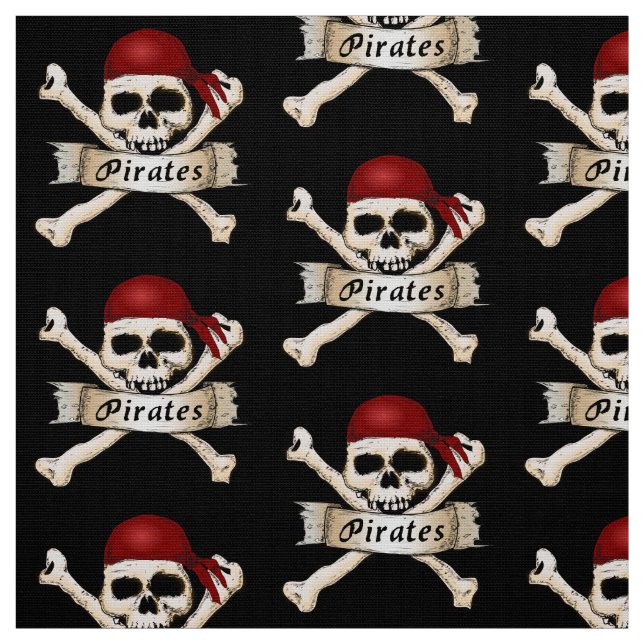 Pirate Skull and Crossbones Fabric (Swatch)