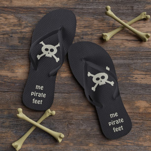 Pirate Skull and Crossbones Funny Jolly Roger Thongs