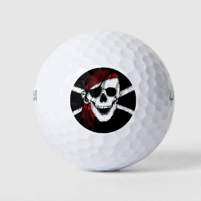 Pirate Skull and Crossbones Golf Balls (Front)