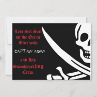 Pirate Skull and crossbones invitaion