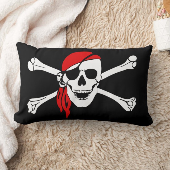 Pirate skull and crossbones lumbar cushion (Blanket)
