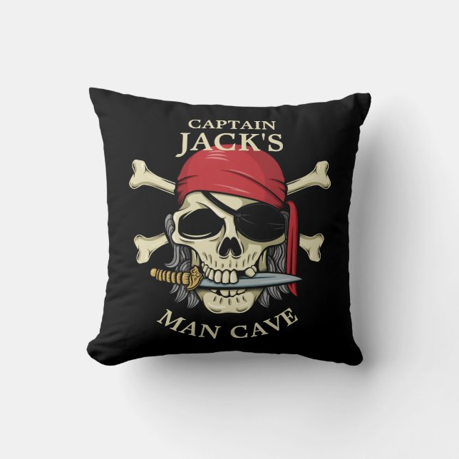 Pirate Skull and Crossbones Man Cave Cushion (Front)