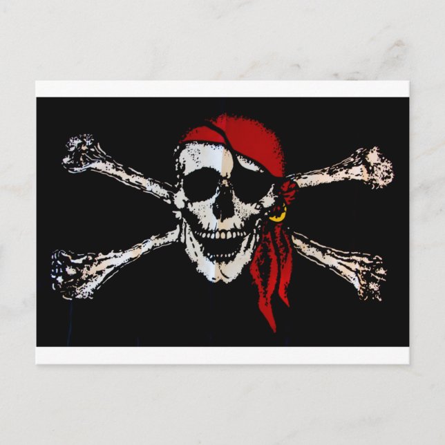Pirate Skull And Crossbones Postcard (Front)