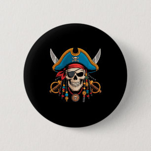 Pirate Skull And Crossbones Skeleton Halloween For 6 Cm Round Badge