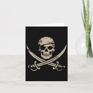 Pirate Skull And Crossbones Skeleton Halloween For Card