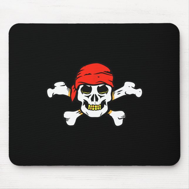 Pirate Skull And Crossbones Skeleton Halloween For Mouse Pad (Front)