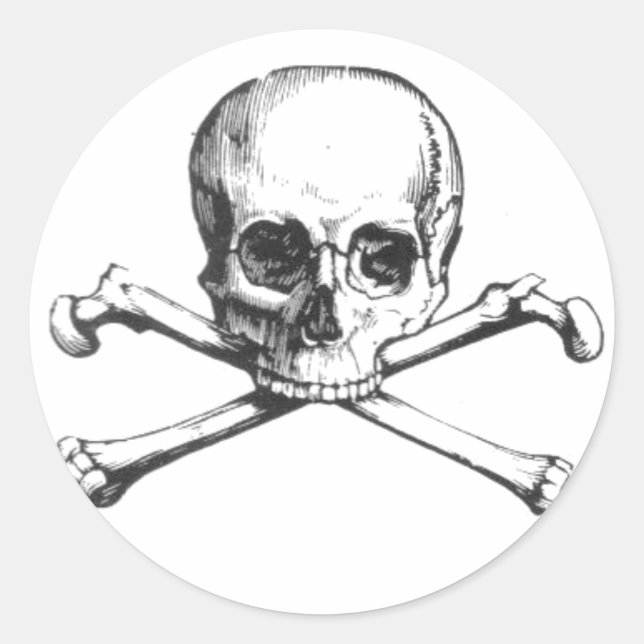 Pirate Skull and Crossbones Sticker (Front)