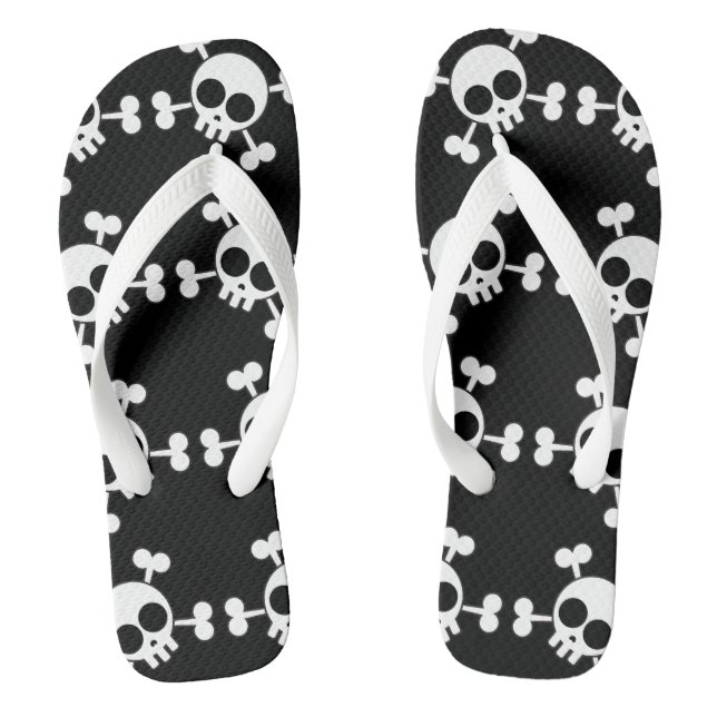 Pirate Skull and Crossbones Thongs (Footbed)