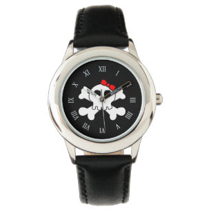 Pirate Skull and Crossed Cutlasses Creepy Art Watch