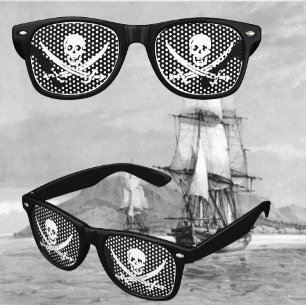 Pirate Skull and Crossed Cutlasses Retro Sunglasses