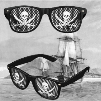 Pirate Skull and Crossed Cutlasses Retro Sunglasses