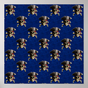 Pirate Skull And Hat Poster
