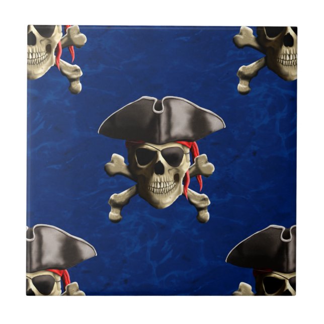 Pirate Skull And Hat Tile (Front)