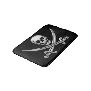 Pirate Skull and Sword Crossbones Bath Mat