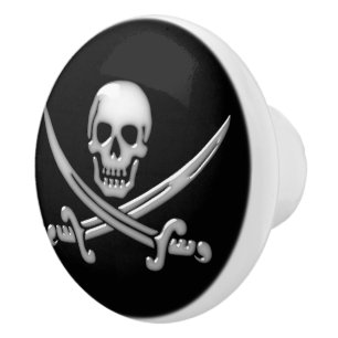 Pirate Skull and Sword Crossbones (TLAPD) Ceramic Knob