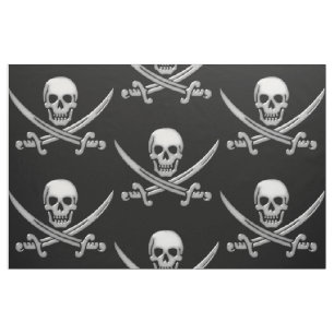 Pirate Skull and Sword Crossbones (TLAPD) Fabric