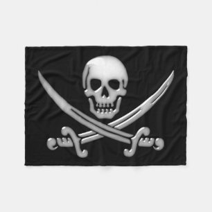 Pirate Skull and Sword Crossbones (TLAPD) Fleece Blanket