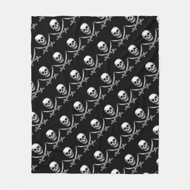 Pirate Skull and Sword Crossbones (TLAPD) Fleece Blanket (Front)