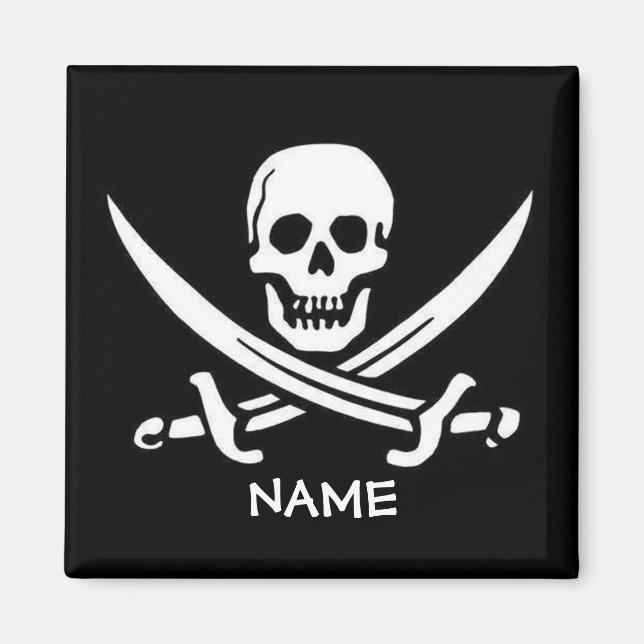 Pirate Skull and Swords add names Magnet (Front)