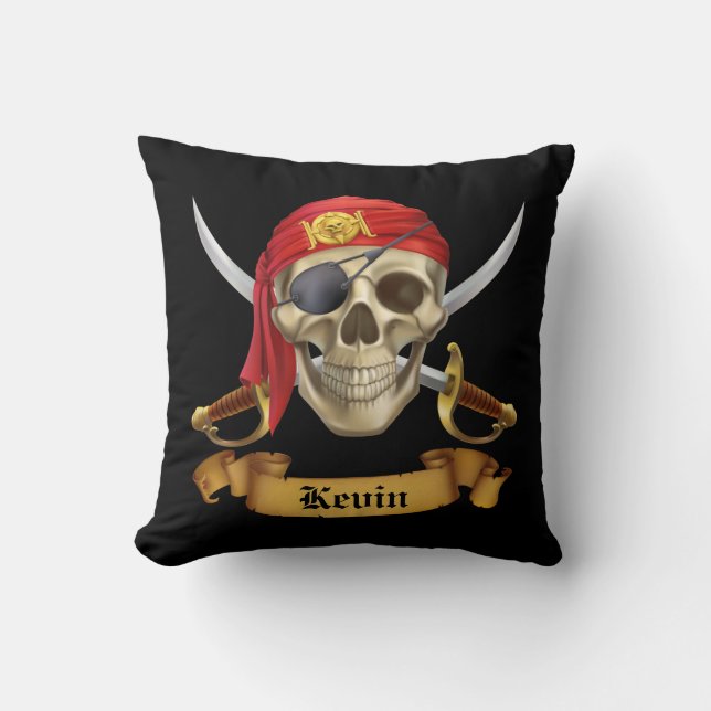 Pirate Skull and Swords Cushion (Front)