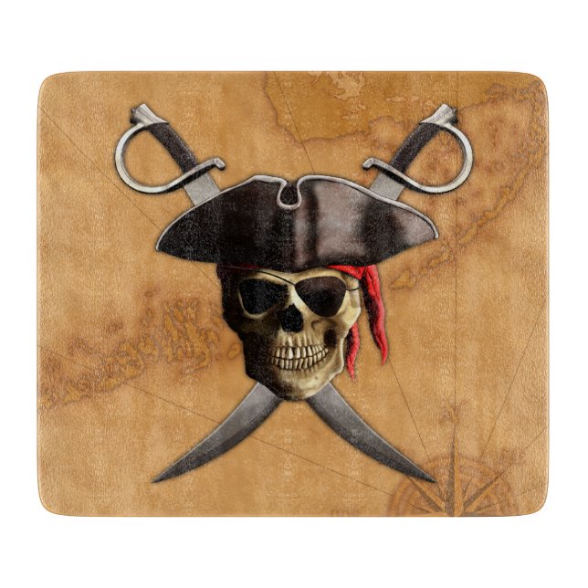 Pirate Skull And Swords Cutting Board (Front)