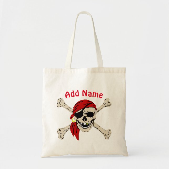 Pirate Skull and Swords, Jolly Roger Mini Tote Bag (Front)