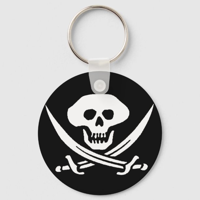 Pirate Skull and Swords Key Ring (Front)