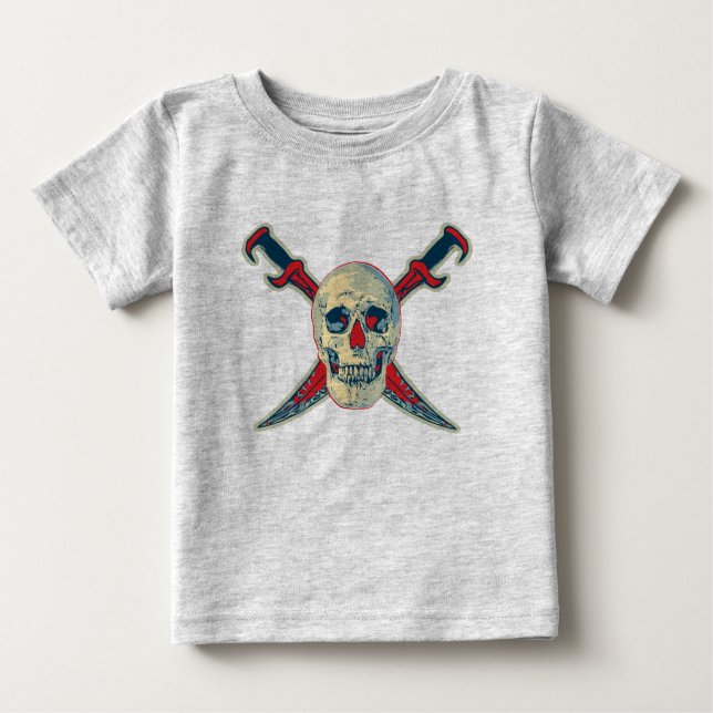 Pirate (Skull) - Baby Fine Jersey T-Shirt (Front)