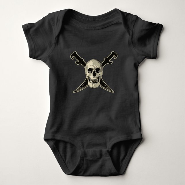 Pirate (Skull) - Baby Jersey Bodysuit (Front)