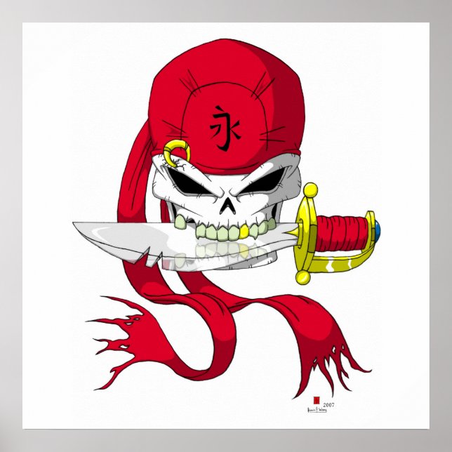 Pirate Skull Bandanna Poster (Front)