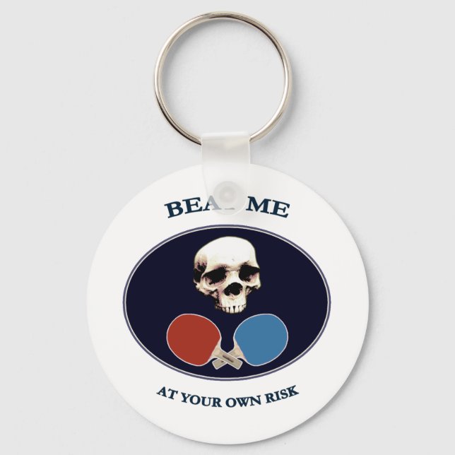 Pirate Skull Beat Me Ping Pong Key Ring (Front)