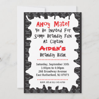 Pirate Skull Birthday Card