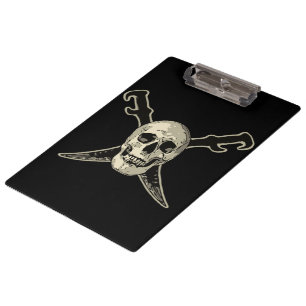 Pirate (Skull) - Black Clipboard