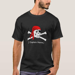 Pirate Skull & Bones Captain Mens T-shirt