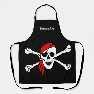 Pirate Skull &  Bones Skeleton Eye Patch Apron