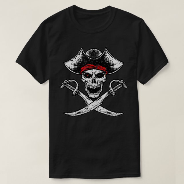 Pirate Skull Buccaneer  T-Shirt (Design Front)