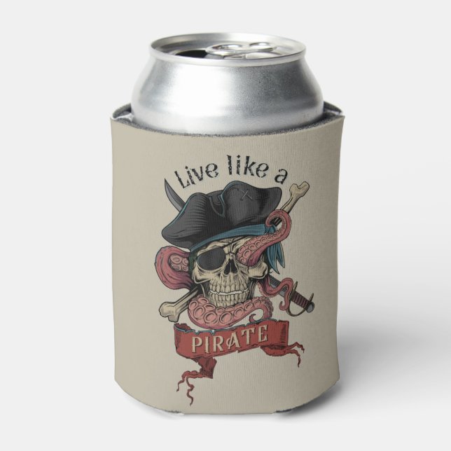 Pirate Skull  Can Cooler (Can Front)